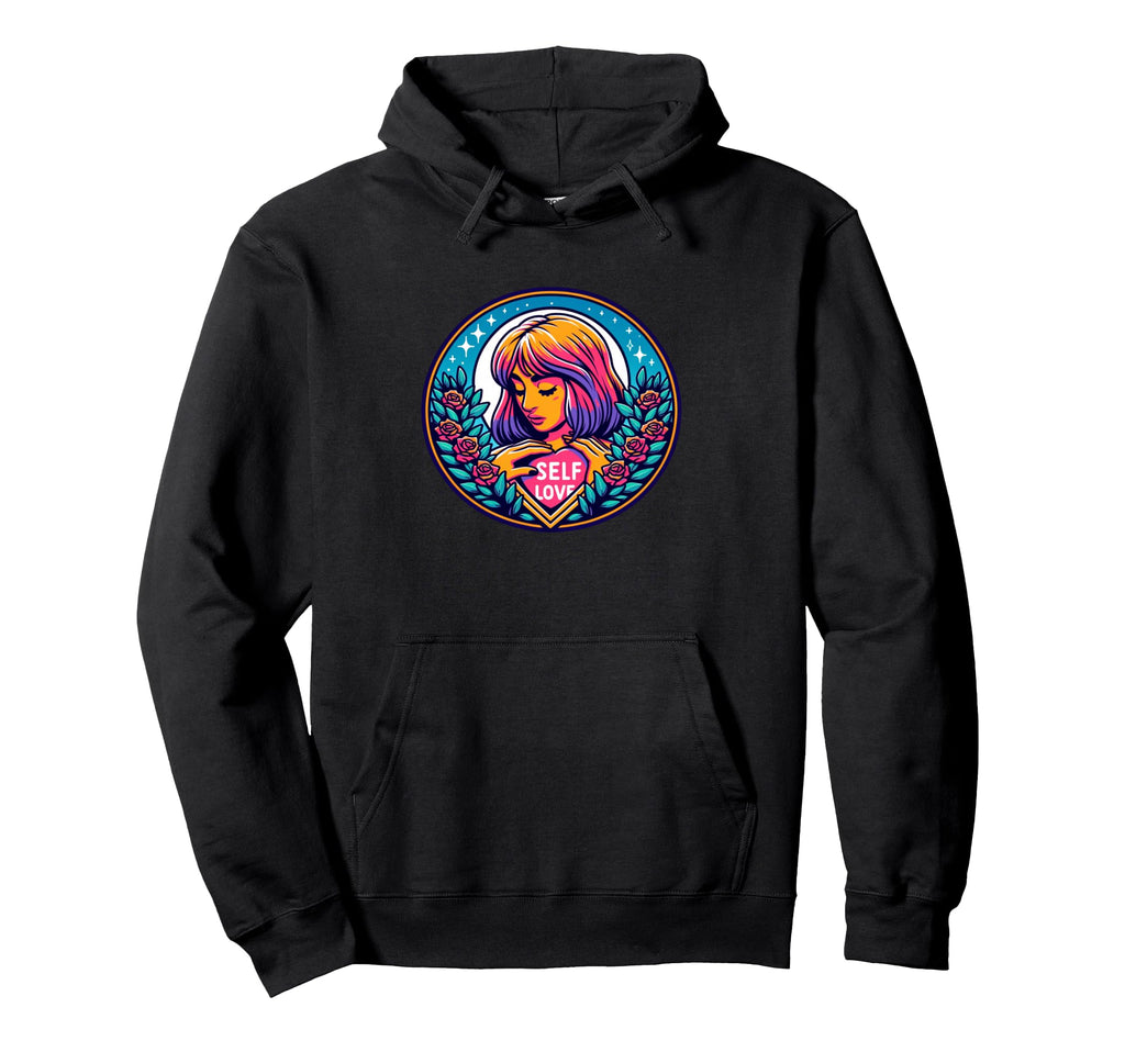 Self Love Illustration Promoting Hoodie - Minimalist Print for Adults - T-Shirt, Sweatshirt, Hoodie