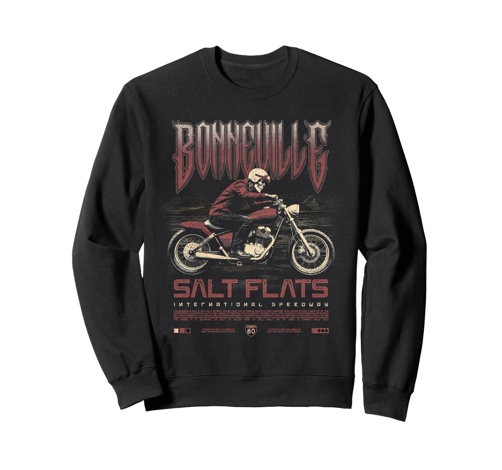 Bonneville Salt Flats Motorcycle Sweatshirt - Minimalist Print for Adults - T-Shirt, Sweatshirt, Hoodie