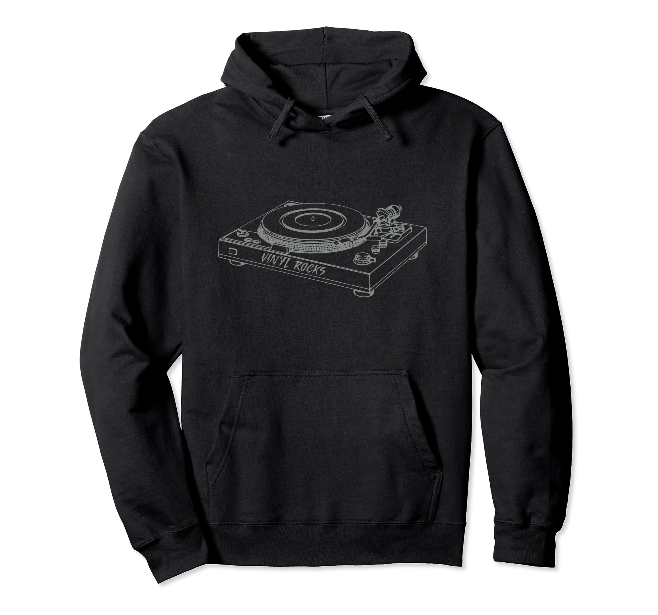 Vinyl Record Player Turntable Hoodie - Fun Novelty Design for Adults - T-Shirt, Sweatshirt, Hoodie