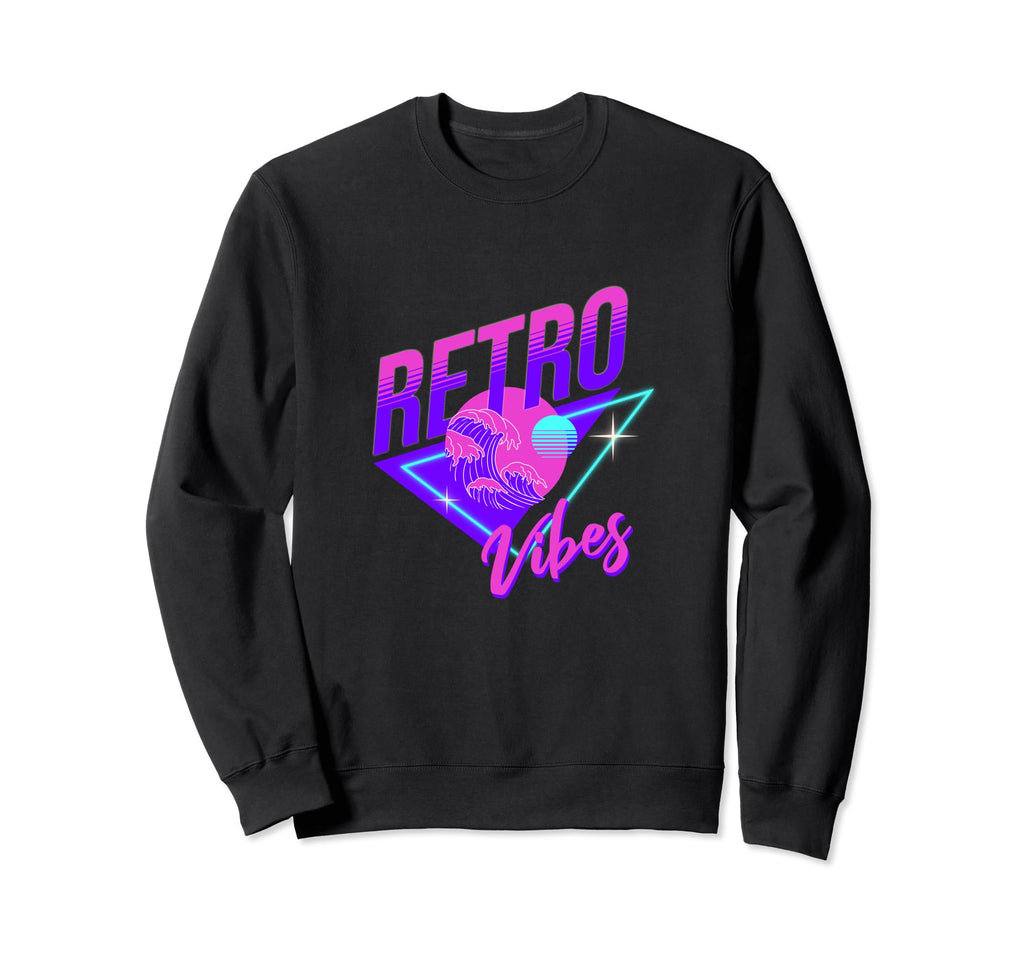 Vibes Synthwave 80S Surfer Wave 80S Sweatshirt - Aesthetic Graphic Unisex - T-Shirt, Sweatshirt, Hoodie