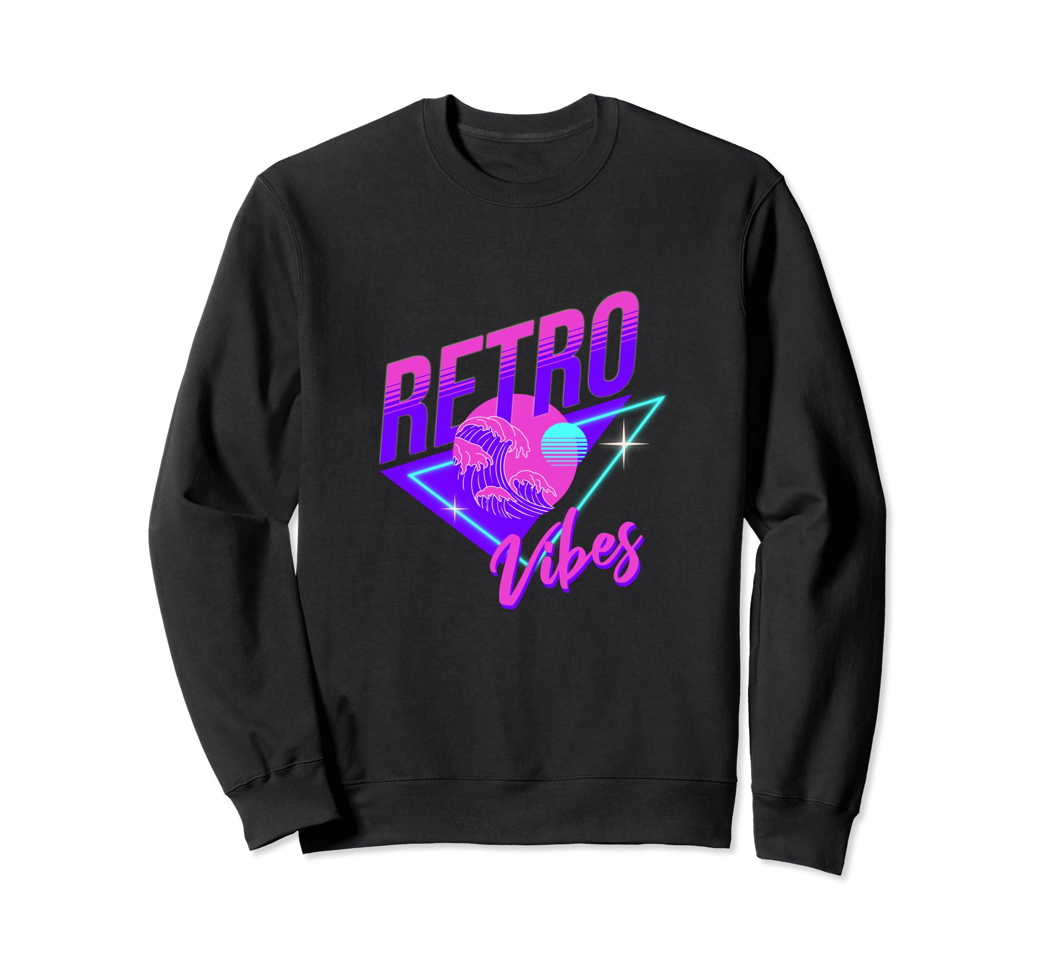 Vibes Synthwave 80S Surfer Wave Sweatshirt - Aesthetic Graphic Men Women - T-Shirt, Sweatshirt, Hoodie