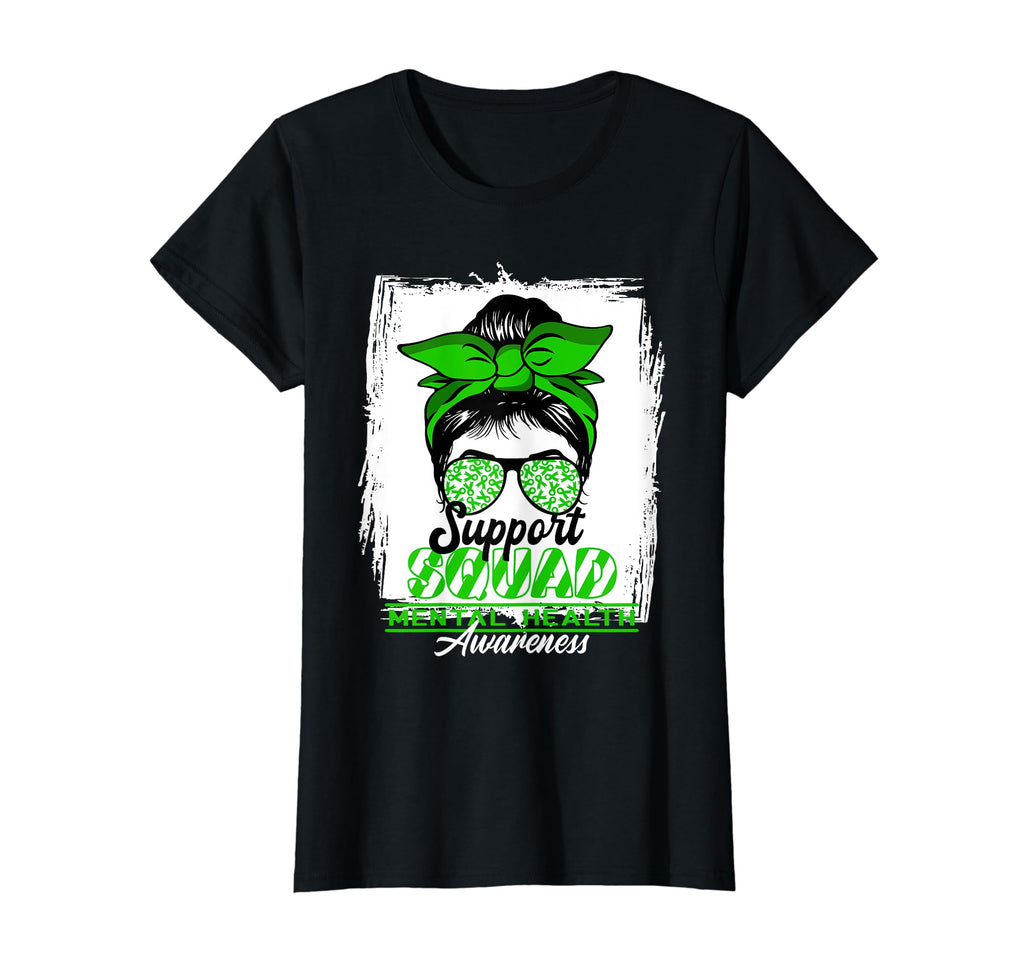 Womens Messy Bun Support Awareness T-Shirt - Trendy Graphic for Adults - T-Shirt, Sweatshirt, Hoodie