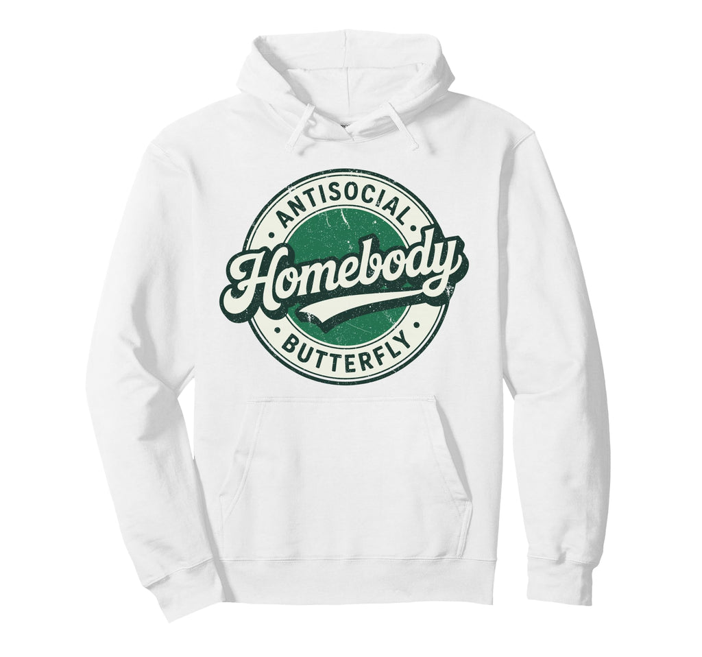 Badge Introvert Homebody Antisocial Hoodie - Fun Novelty Design Men Women - T-Shirt, Sweatshirt, Hoodie