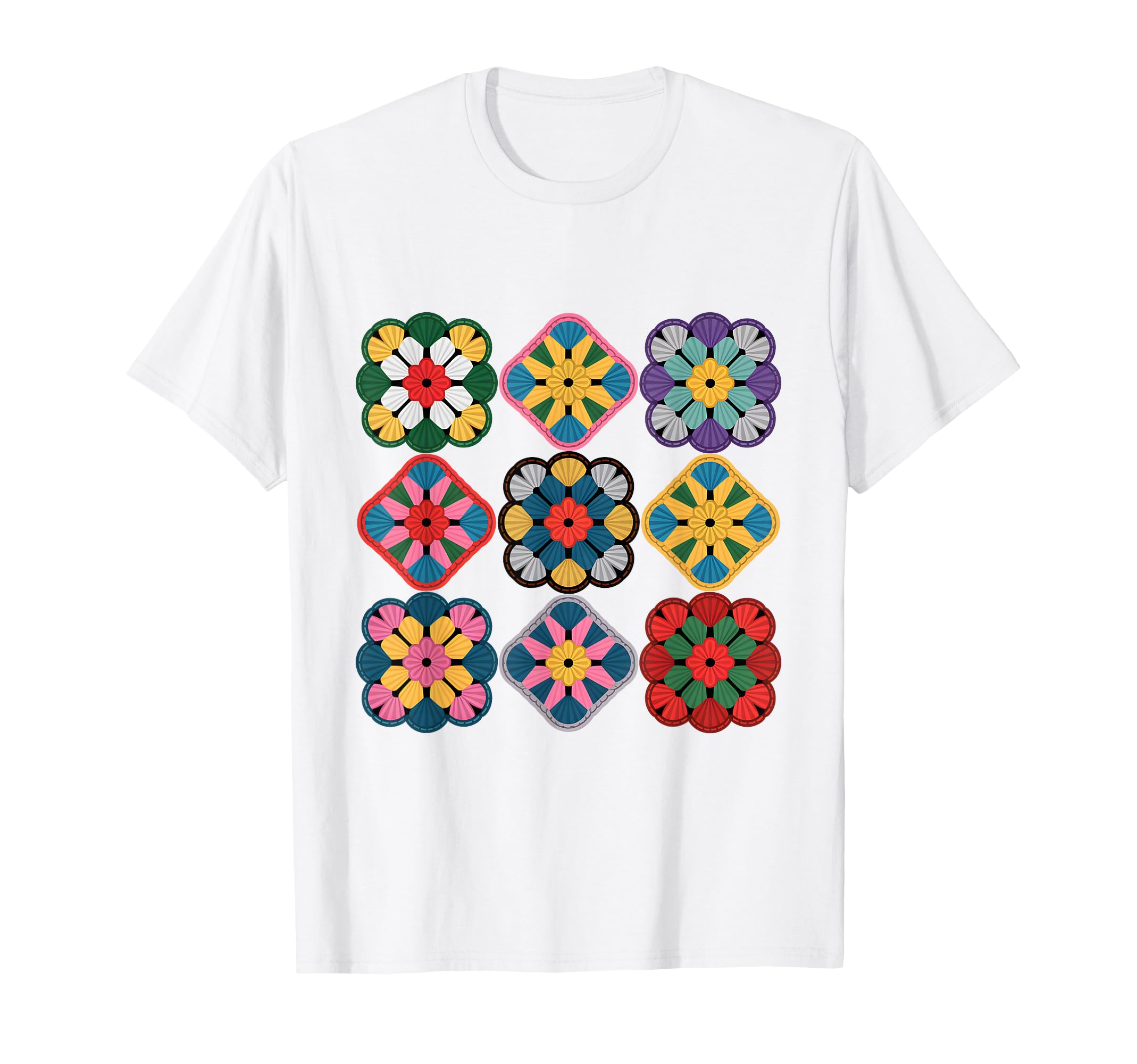 Colorful Granny Square Pattern T-Shirt - Custom Art Print for Adults - T-Shirt, Sweatshirt, Hoodie