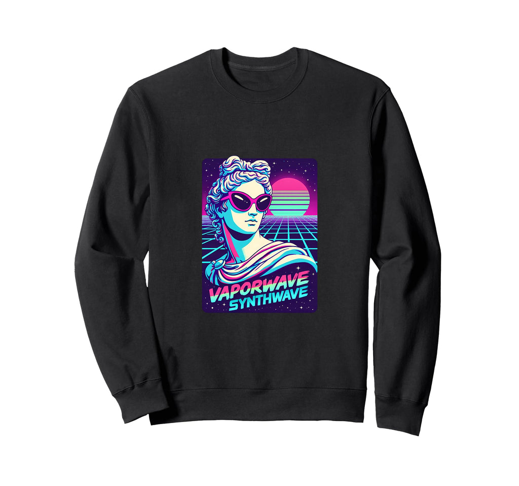 Vaporwave Synthwave Greek Statue Sweatshirt - Unique Graphic for Adults - T-Shirt, Sweatshirt, Hoodie