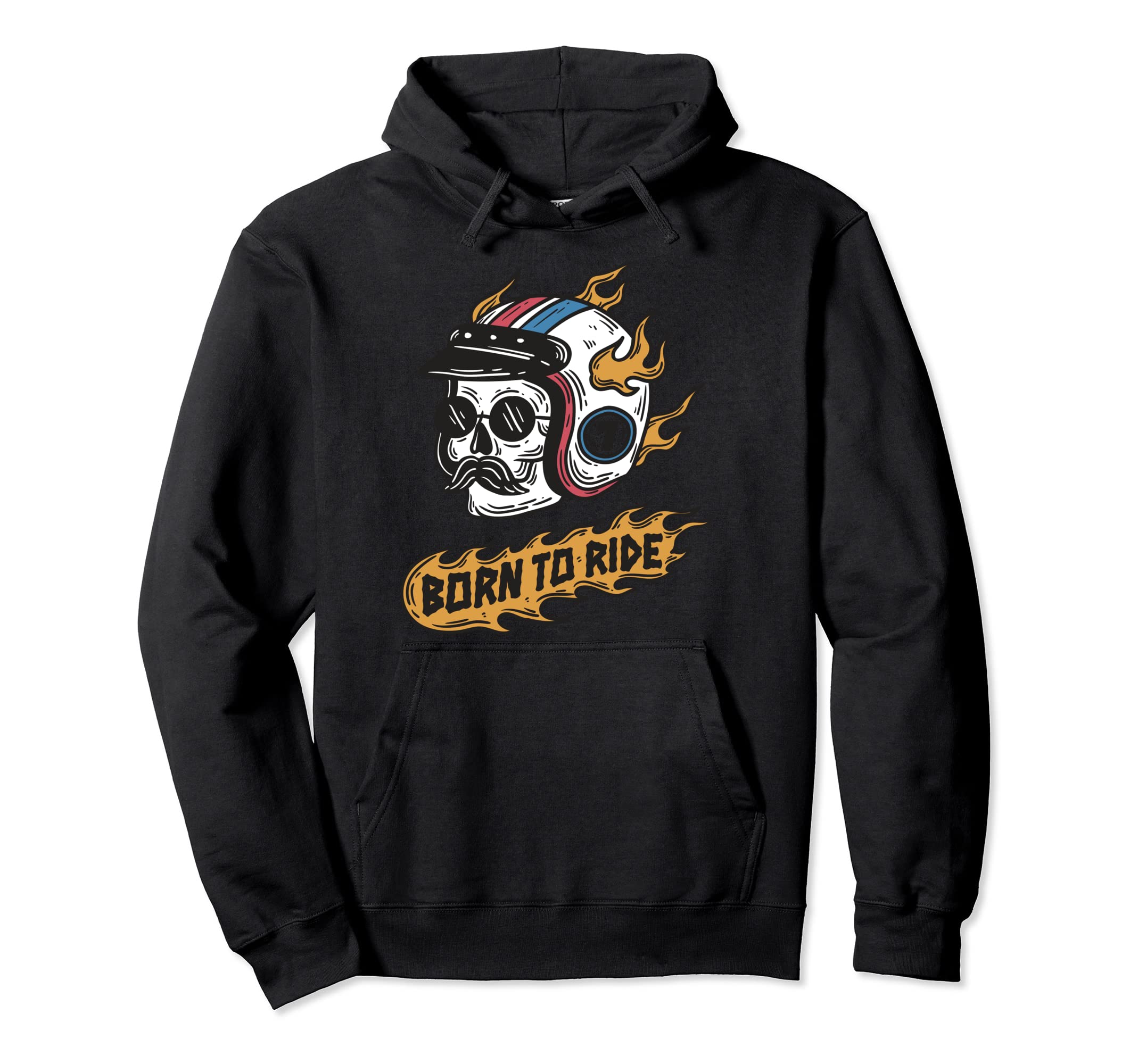 Ghost Cafe Racer Born Rider Motorcycle Hoodie - Graphic Print for Adults - T-Shirt, Sweatshirt, Hoodie