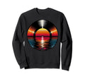 80S Vinyl Sunset Synthwave Sweatshirt - Fun Novelty Design for Adults - T-Shirt, Sweatshirt, Hoodie