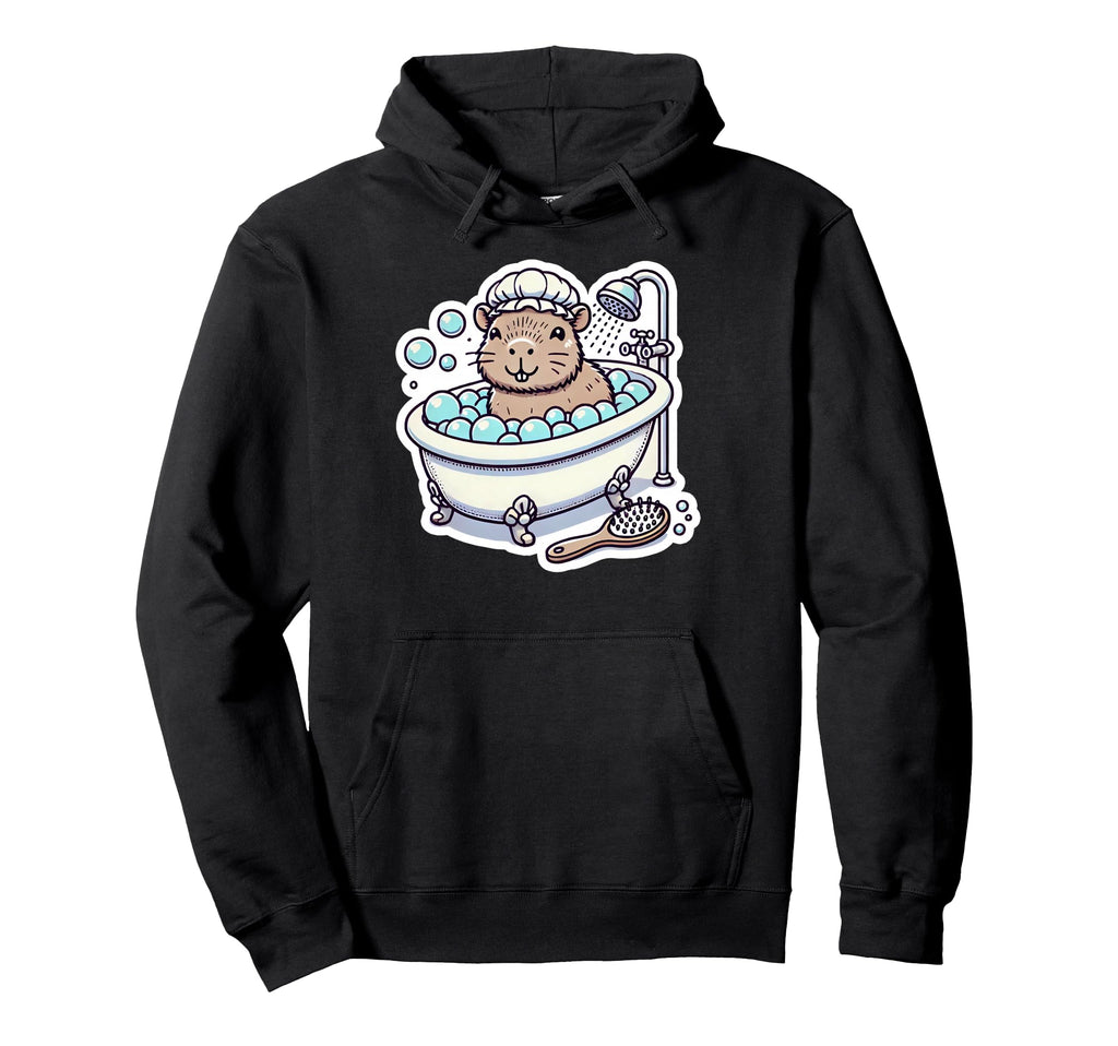 Capybara Bubble Bath Self Care Pamper Hoodie - Custom Art Print for Adults - T-Shirt, Sweatshirt, Hoodie