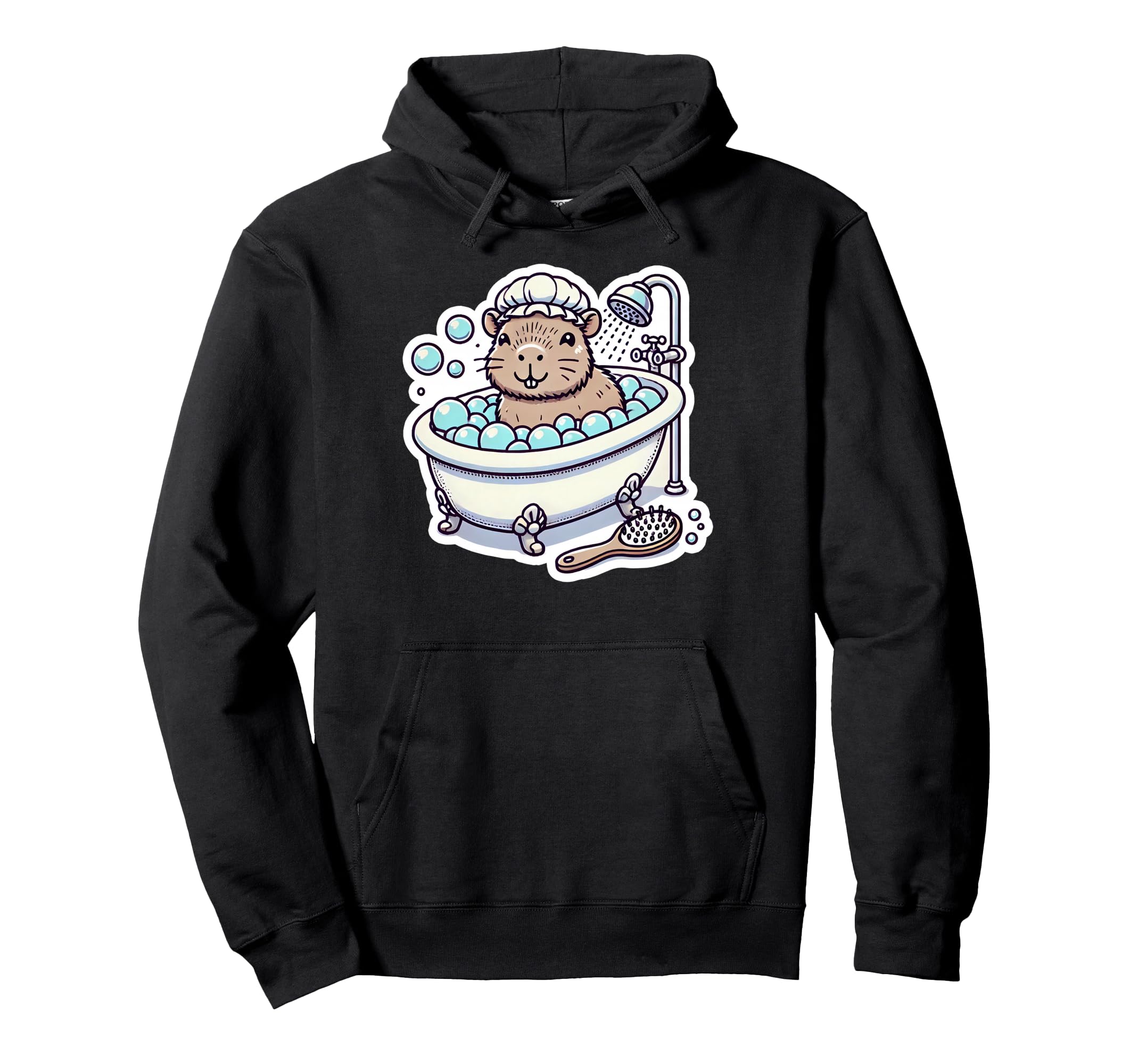 Capybara Bubble Bath Self Care Pamper Hoodie - Custom Art Print for Adults - T-Shirt, Sweatshirt, Hoodie