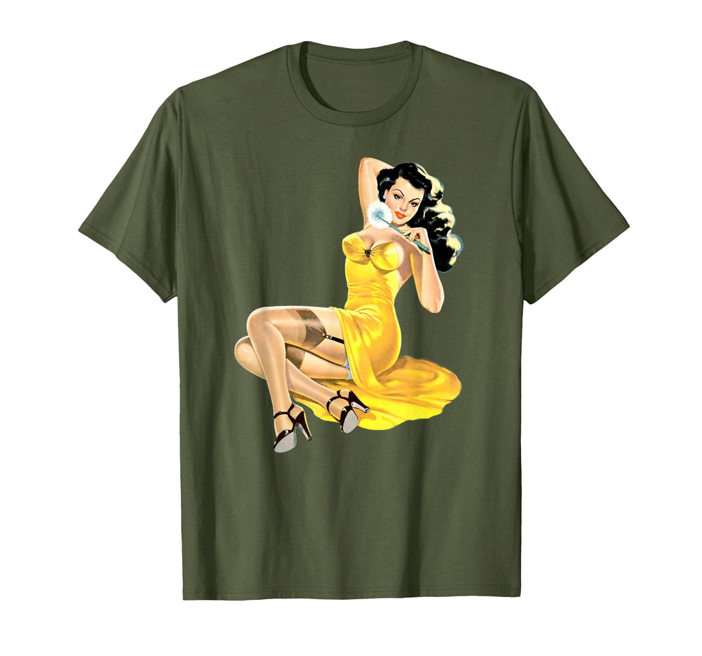 Yellow Dress Pin Up Sexy Pinup T-Shirt - Casual Everyday Wear for Adults - T-Shirt, Sweatshirt, Hoodie