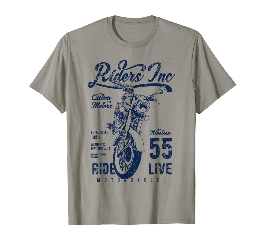 Riders Inc 1955 Motorcycle Distressed T-Shirt - Custom Art Print Men Women - T-Shirt, Sweatshirt, Hoodie