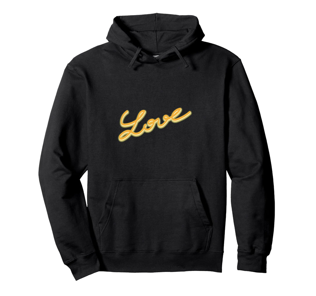 Love Lettering Yellow Hoodie - Minimalist Print for Adults - T-Shirt, Sweatshirt, Hoodie