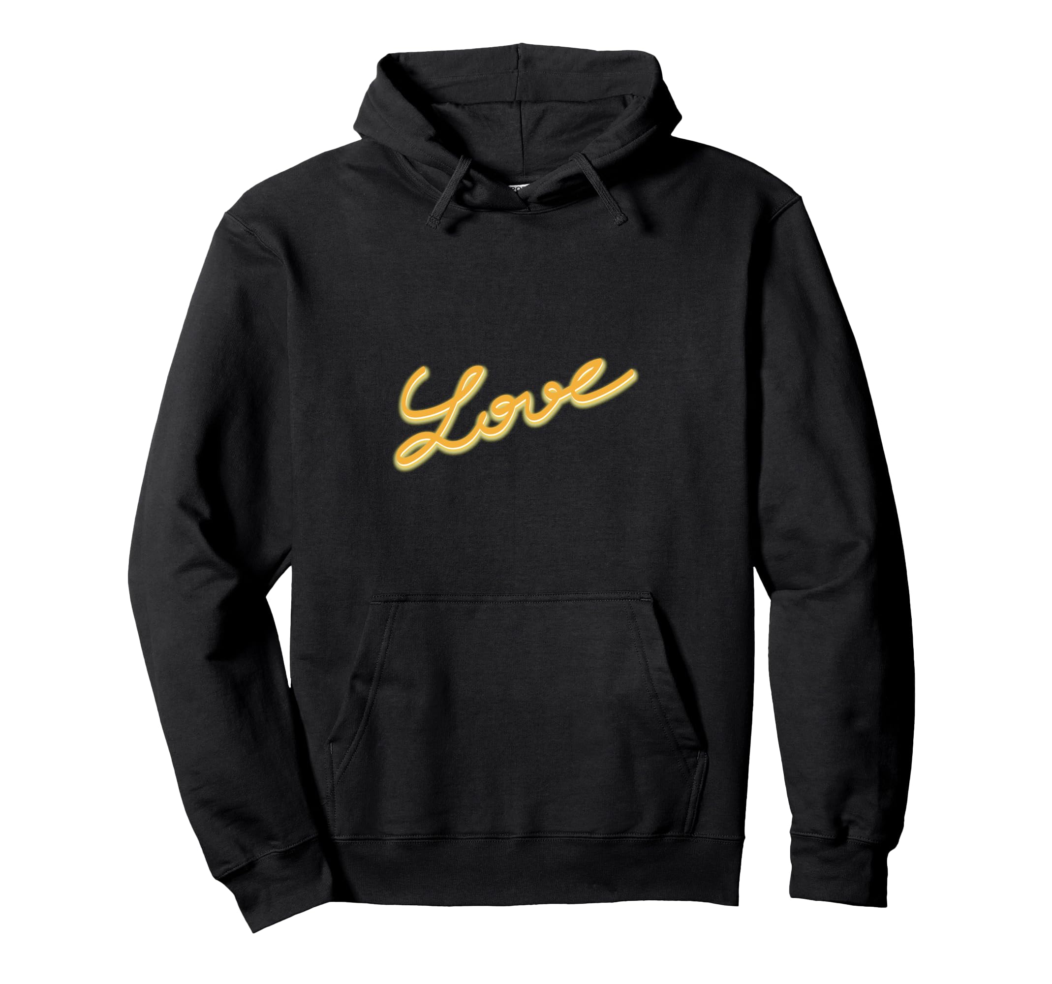 Love Lettering Yellow Hoodie - Minimalist Print for Adults - T-Shirt, Sweatshirt, Hoodie