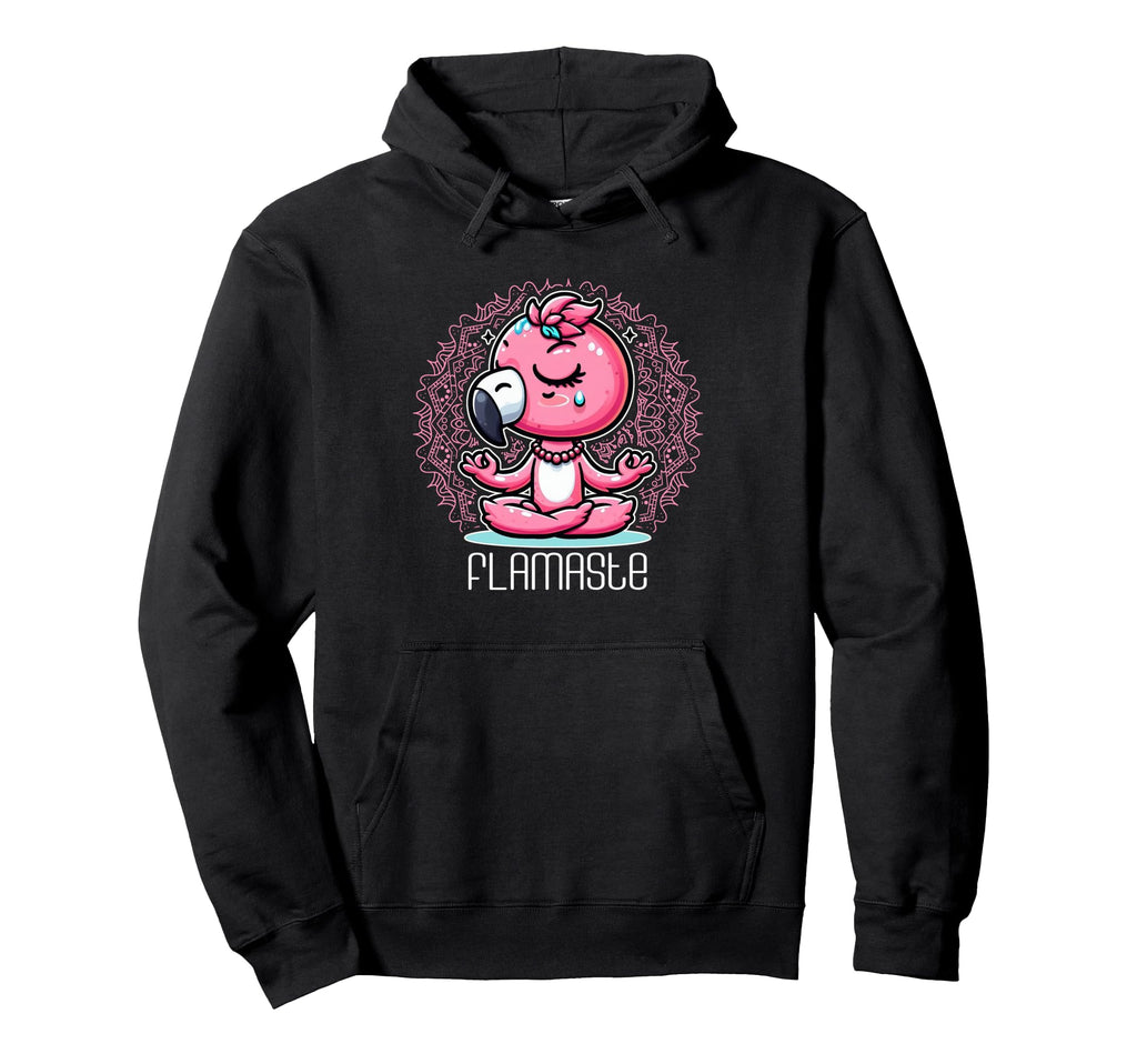 Flamaste Funny Flamingo Yoga Meditation Zen Hoodie - Unique Graphic Unisex - T-Shirt, Sweatshirt, Hoodie