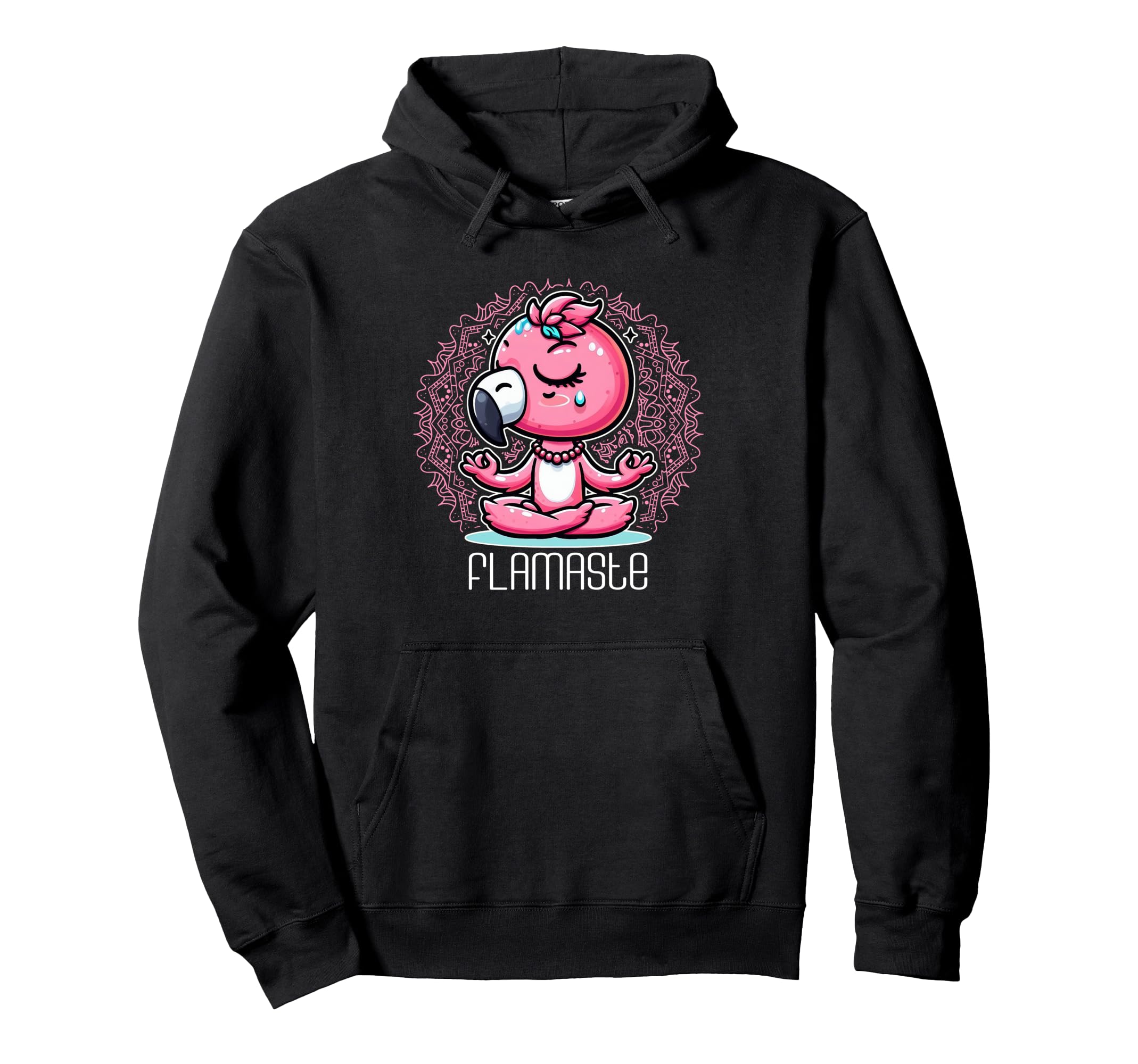 Flamaste Funny Flamingo Yoga Meditation Zen Hoodie - Unique Graphic Unisex - T-Shirt, Sweatshirt, Hoodie