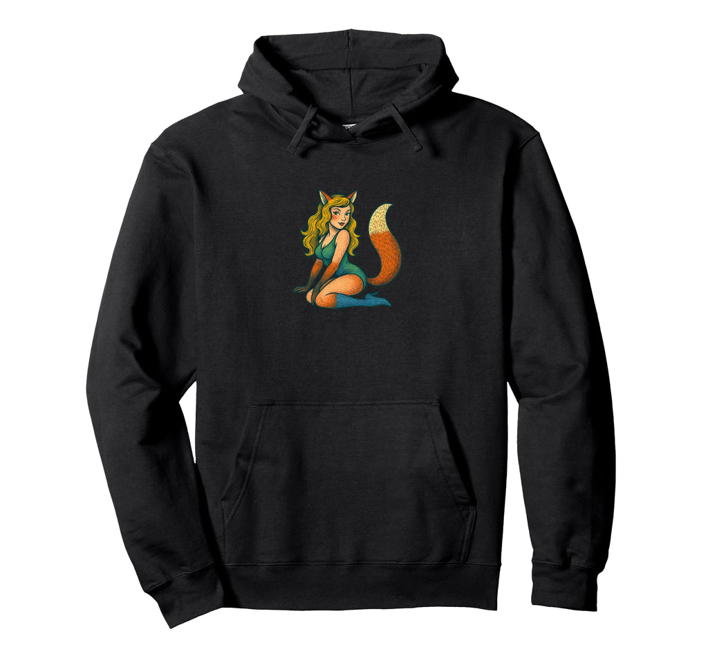 Fox Pinup Halloween Cosplay Anime Hoodie - Aesthetic Graphic for Adults - T-Shirt, Sweatshirt, Hoodie