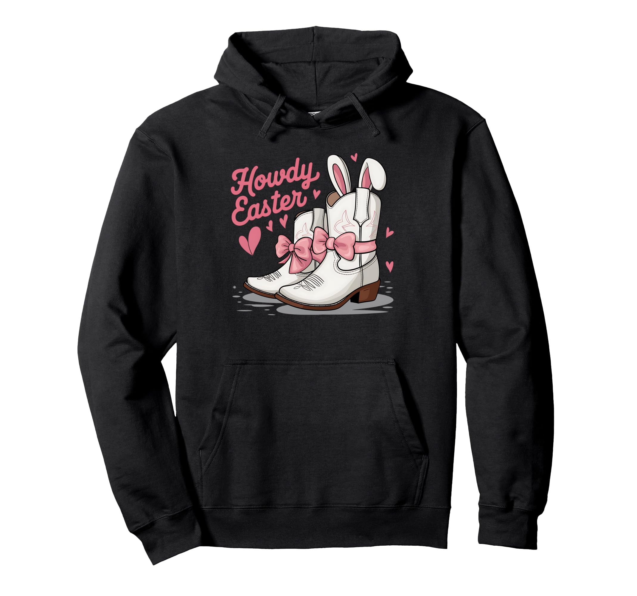 Howdy Easter Bunny Ears Western Hoodie - Minimalist Print for Adults - T-Shirt, Sweatshirt, Hoodie