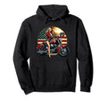 Motorcycle Blonde Biker Route 69 Hoodie - Custom Art Print Unisex - T-Shirt, Sweatshirt, Hoodie