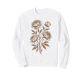 Linocut Flower Botanical Art Sweatshirt - Unique Graphic for Adults - T-Shirt, Sweatshirt, Hoodie