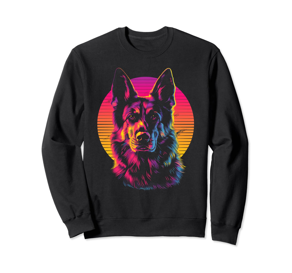 German Shepherd Dog Vaporwave Sweatshirt - Custom Art Print for Adults - T-Shirt, Sweatshirt, Hoodie