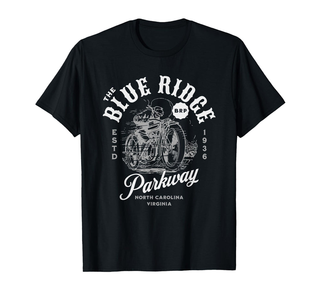 Blue Ridge Parkway Motorcycle T-Shirt - Unique Graphic for Adults - T-Shirt, Sweatshirt, Hoodie