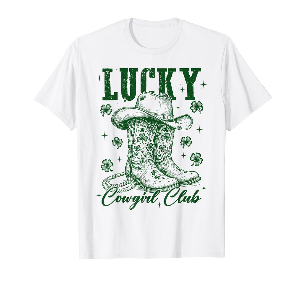St Patricks Day Cowboy Lucky Cowgirl T-Shirt - Aesthetic Graphic Men Women - T-Shirt, Sweatshirt, Hoodie