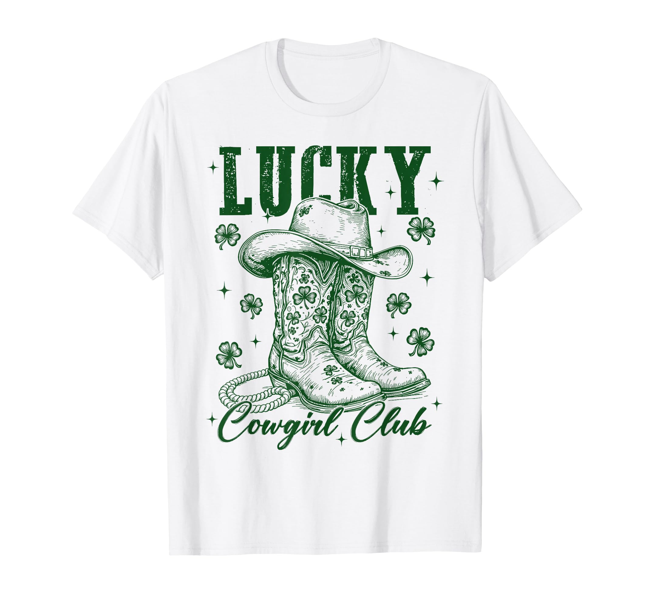 St Patricks Day Cowboy Lucky Cowgirl T-Shirt - Aesthetic Graphic Men Women - T-Shirt, Sweatshirt, Hoodie