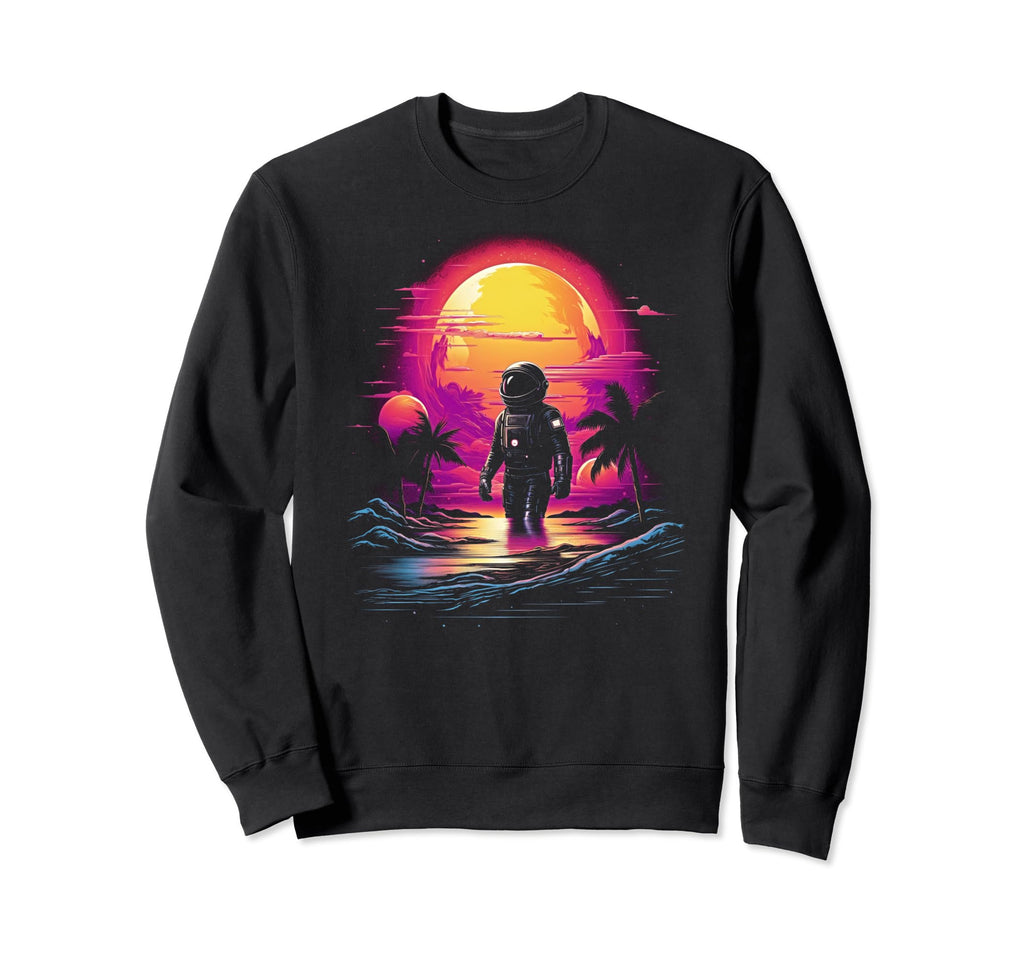Synthwave Astronaut Cyberpunk 80S Sweatshirt - Graphic Print for Adults - T-Shirt, Sweatshirt, Hoodie