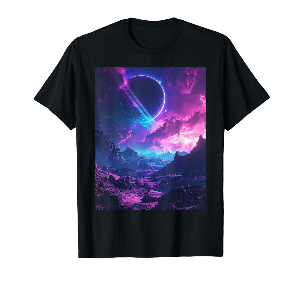Synthwave Vaporwave Space Galaxy T-Shirt - Casual Everyday Wear Men Women - T-Shirt, Sweatshirt, Hoodie