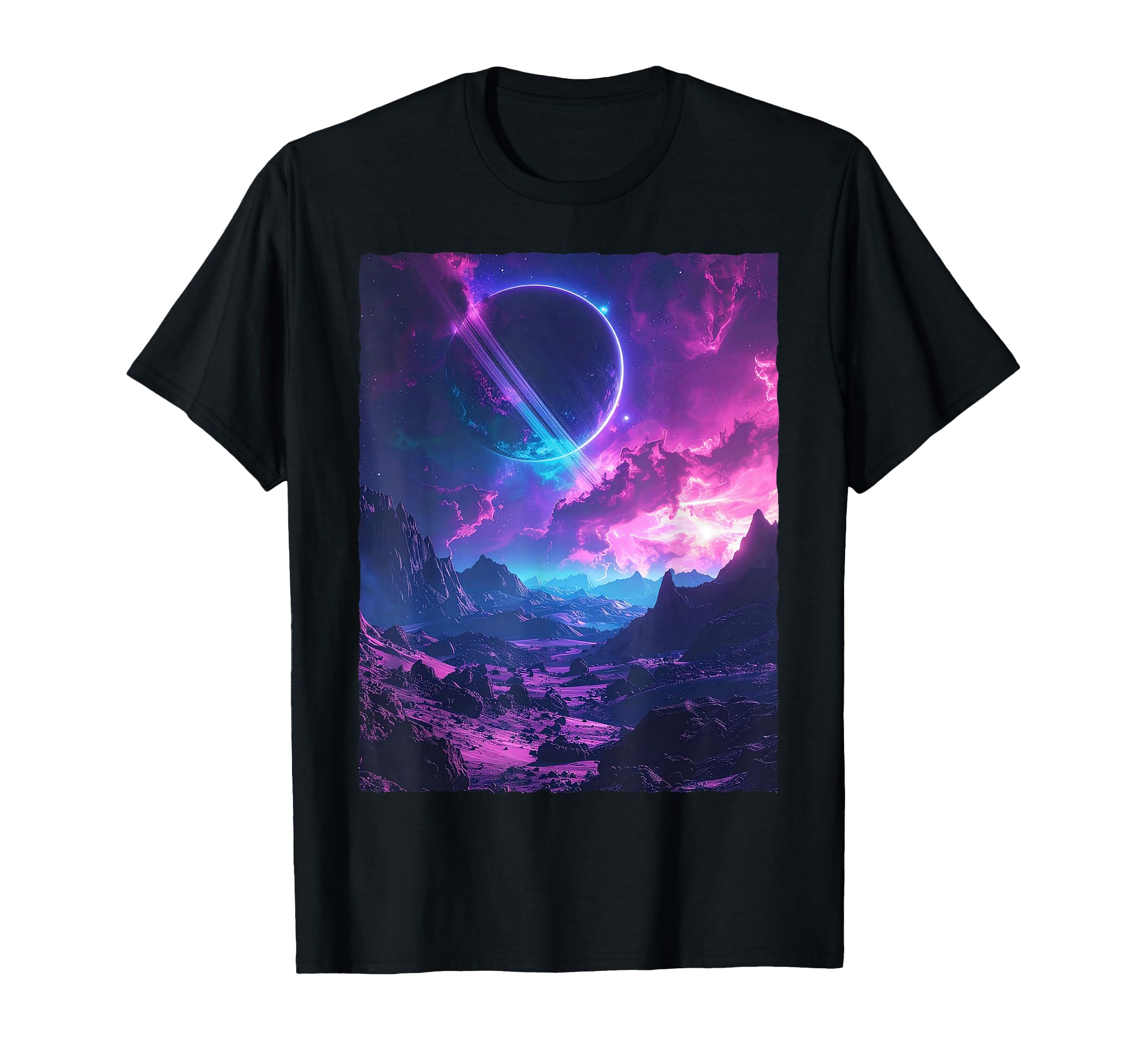 Synthwave Vaporwave Space Galaxy T-Shirt - Casual Everyday Wear Men Women - T-Shirt, Sweatshirt, Hoodie
