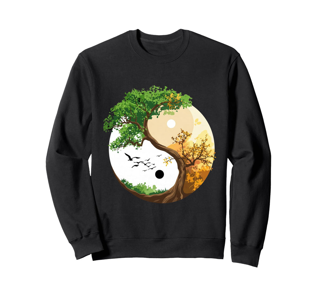 Yoga Chakra Tree Life Hatha Wrinkled Sweatshirt - Unique Graphic Unisex - T-Shirt, Sweatshirt, Hoodie