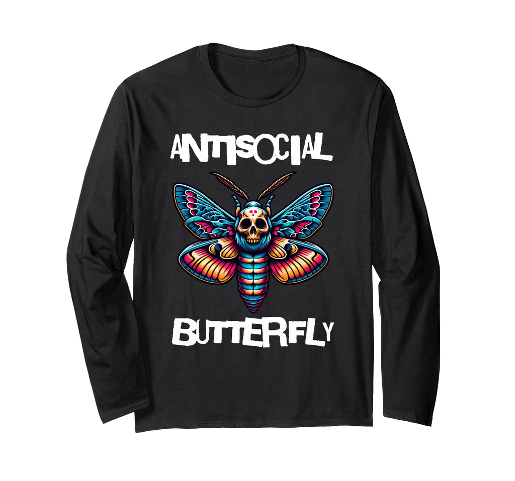 Antisocial Butterfly Funny Death T-Shirt - Fun Novelty Design for Adults - T-Shirt, Sweatshirt, Hoodie