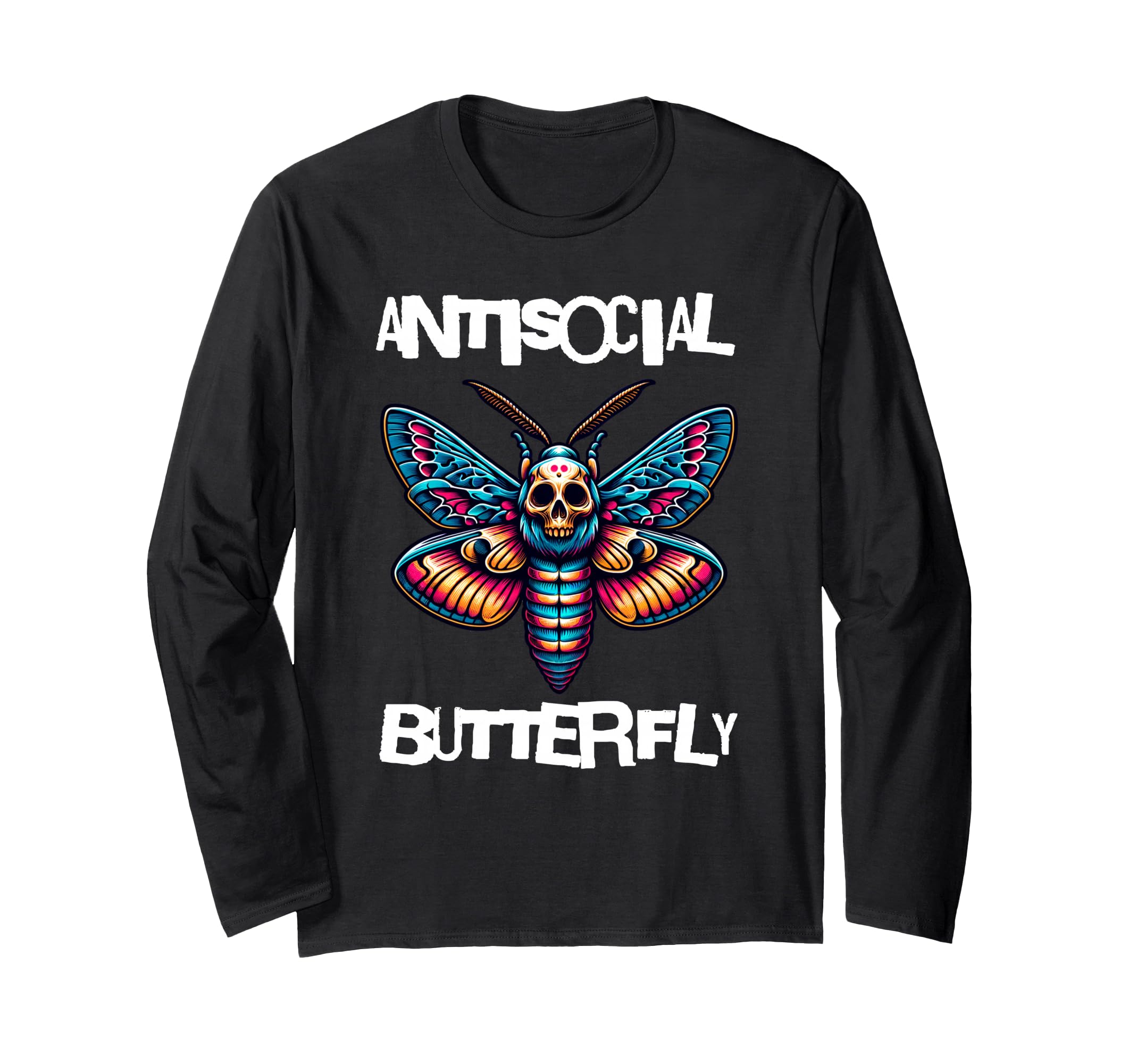 Antisocial Butterfly Funny Death T-Shirt - Fun Novelty Design for Adults - T-Shirt, Sweatshirt, Hoodie