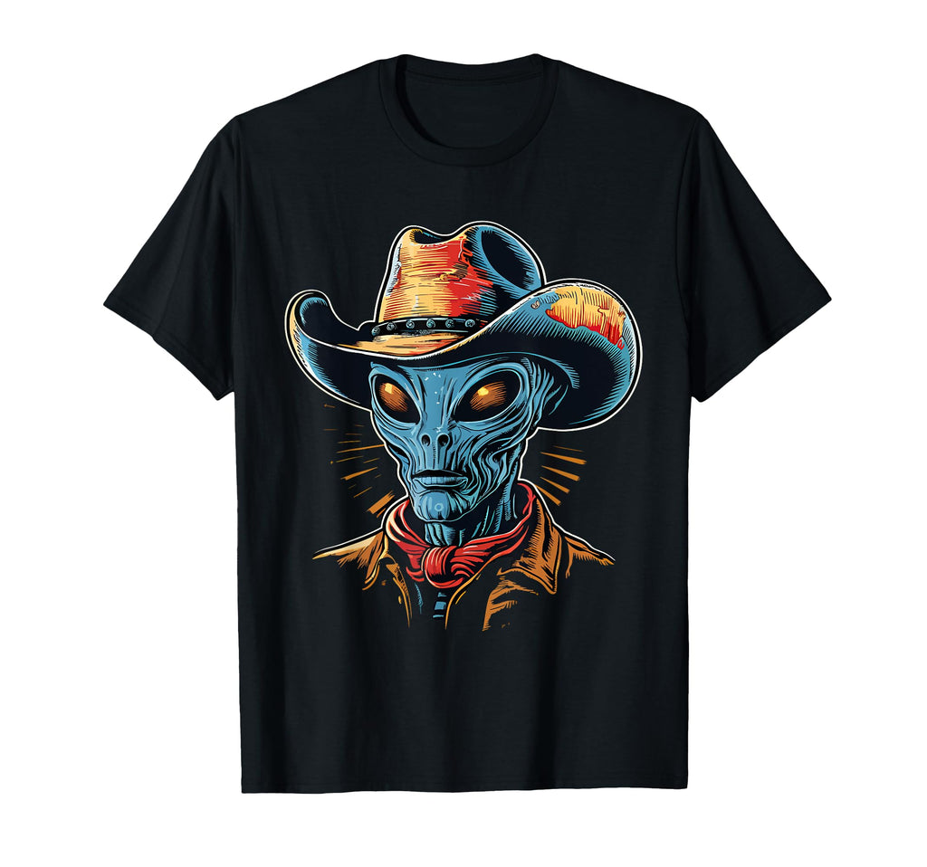 Alien Alien Cowboy Hat T-Shirt - Minimalist Print Unisex - T-Shirt, Sweatshirt, Hoodie
