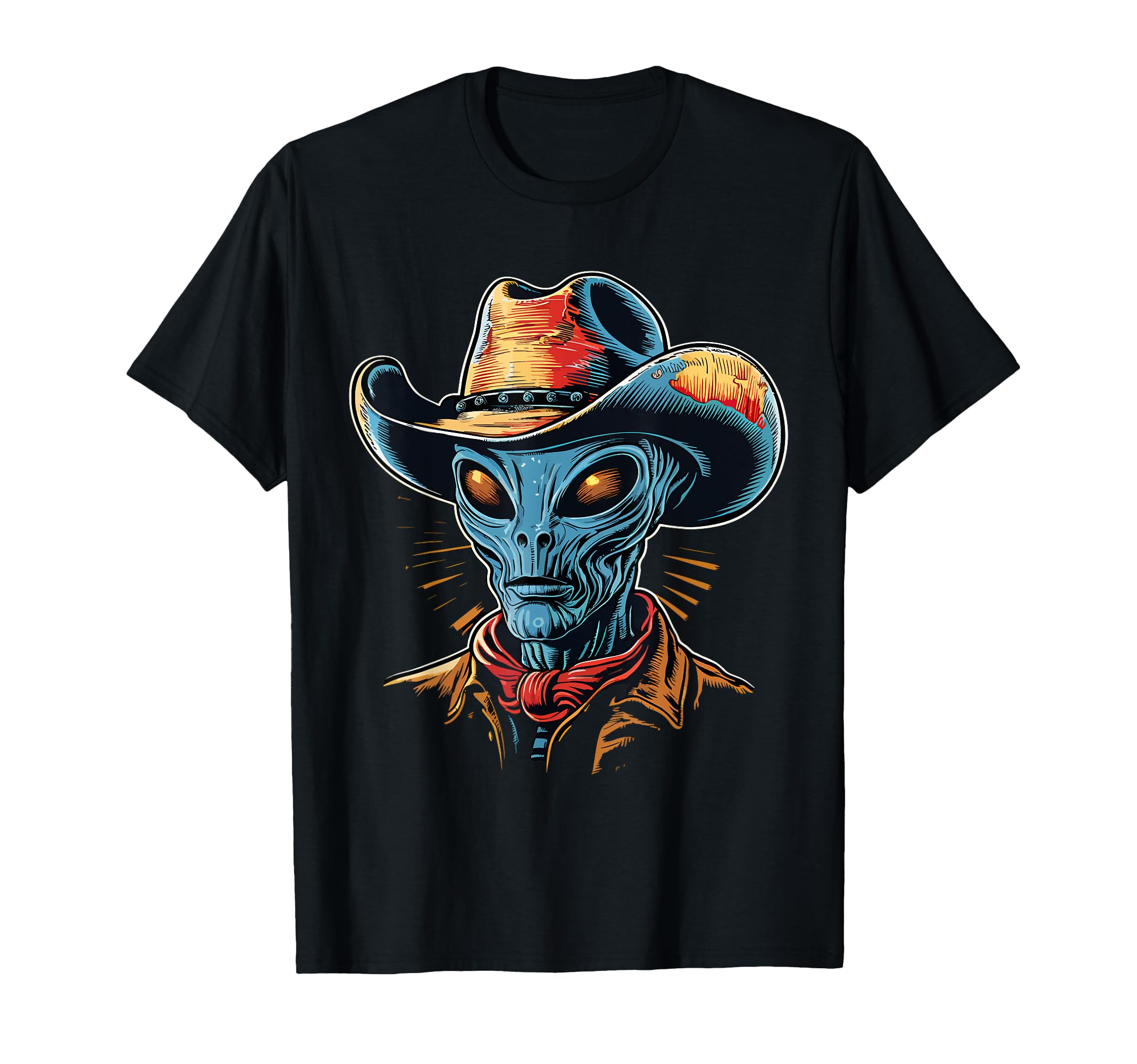 Alien Alien Cowboy Hat T-Shirt - Minimalist Print Unisex - T-Shirt, Sweatshirt, Hoodie