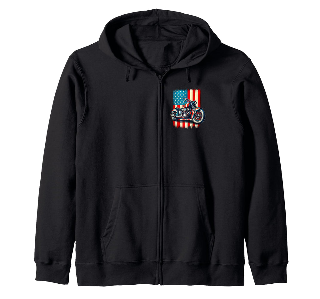 Ts Shop American Usa Flag Motorcycle Sweatshirt - Unique Graphic Men Women - T-Shirt, Sweatshirt, Hoodie