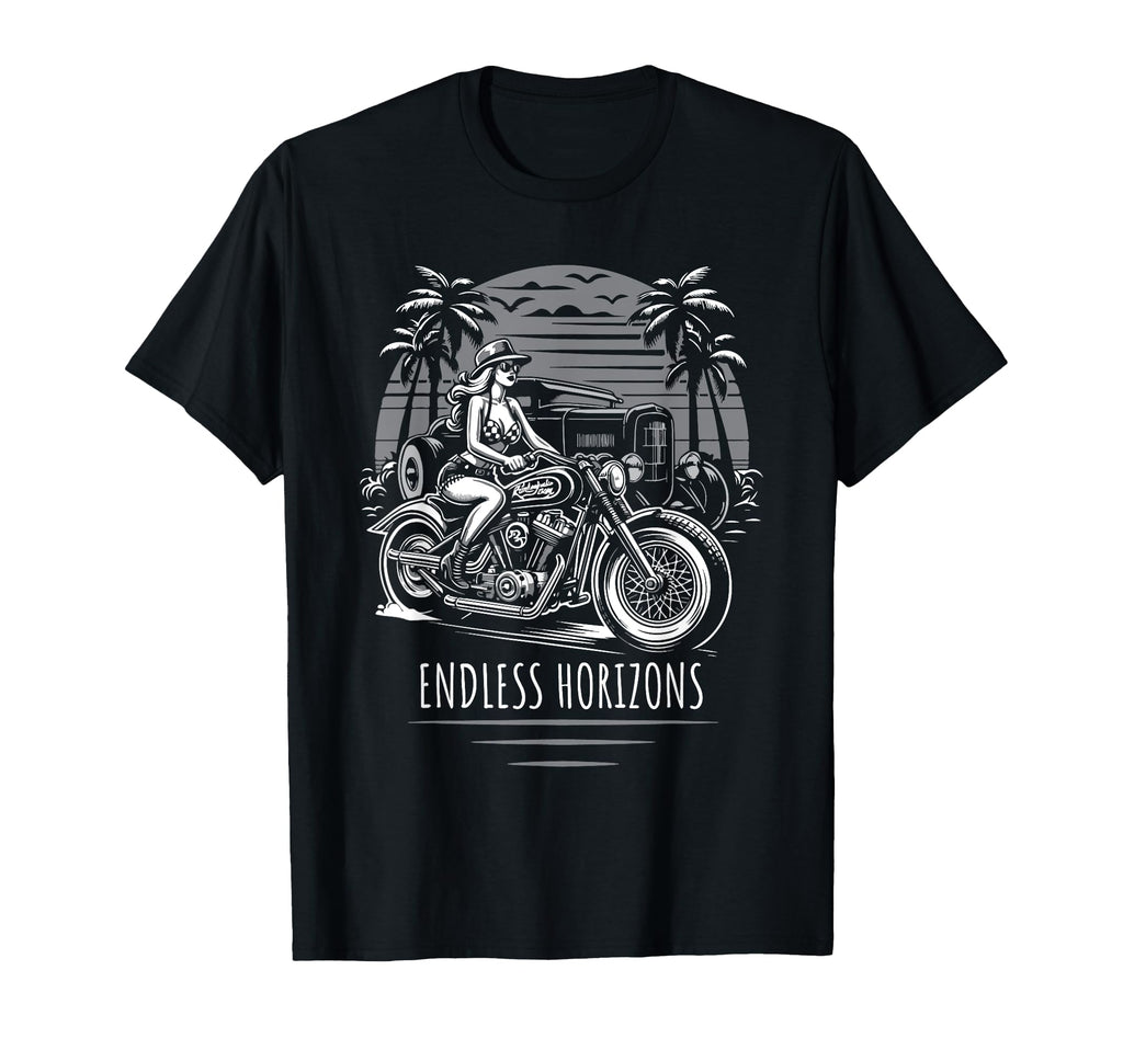 Endless Horizons Motorcycle Hotrod T-Shirt - Unique Graphic for Adults - T-Shirt, Sweatshirt, Hoodie