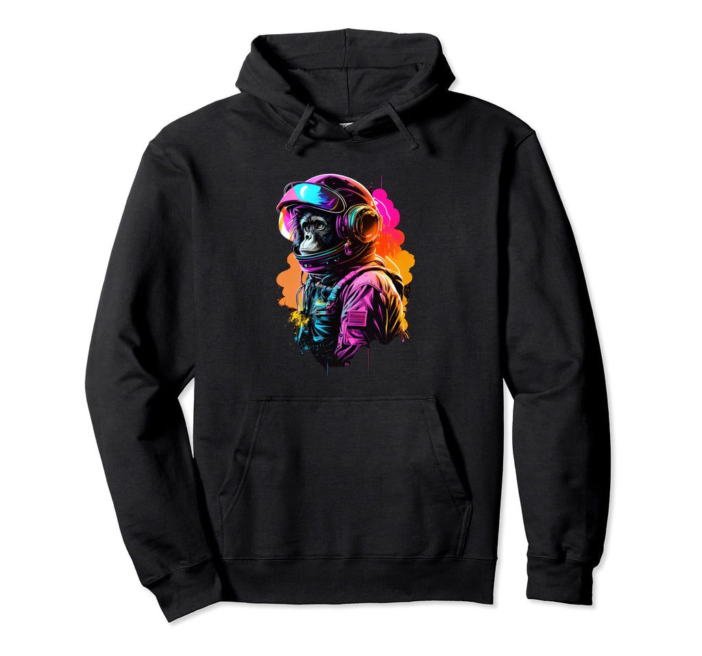 Synthwave Retrowave Monkey Hoodie - Fun Novelty Design for Adults - T-Shirt, Sweatshirt, Hoodie