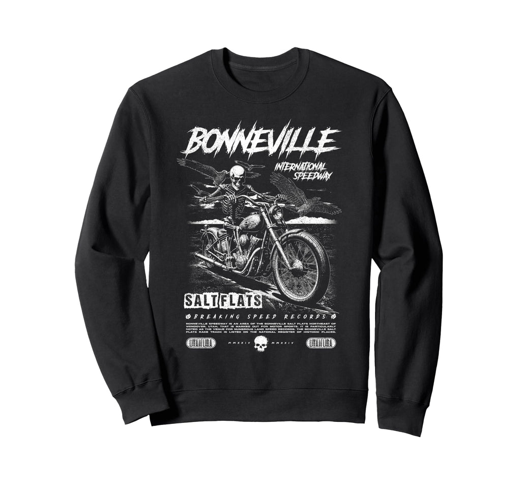 Bonneville Salt Flats Motorcycle Sweatshirt - Novelty Apparel Unisex - T-Shirt, Sweatshirt, Hoodie