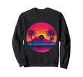Palm Tree Vinyl Record Vaporwave Sweatshirt - Casual Everyday Wear Unisex - T-Shirt, Sweatshirt, Hoodie