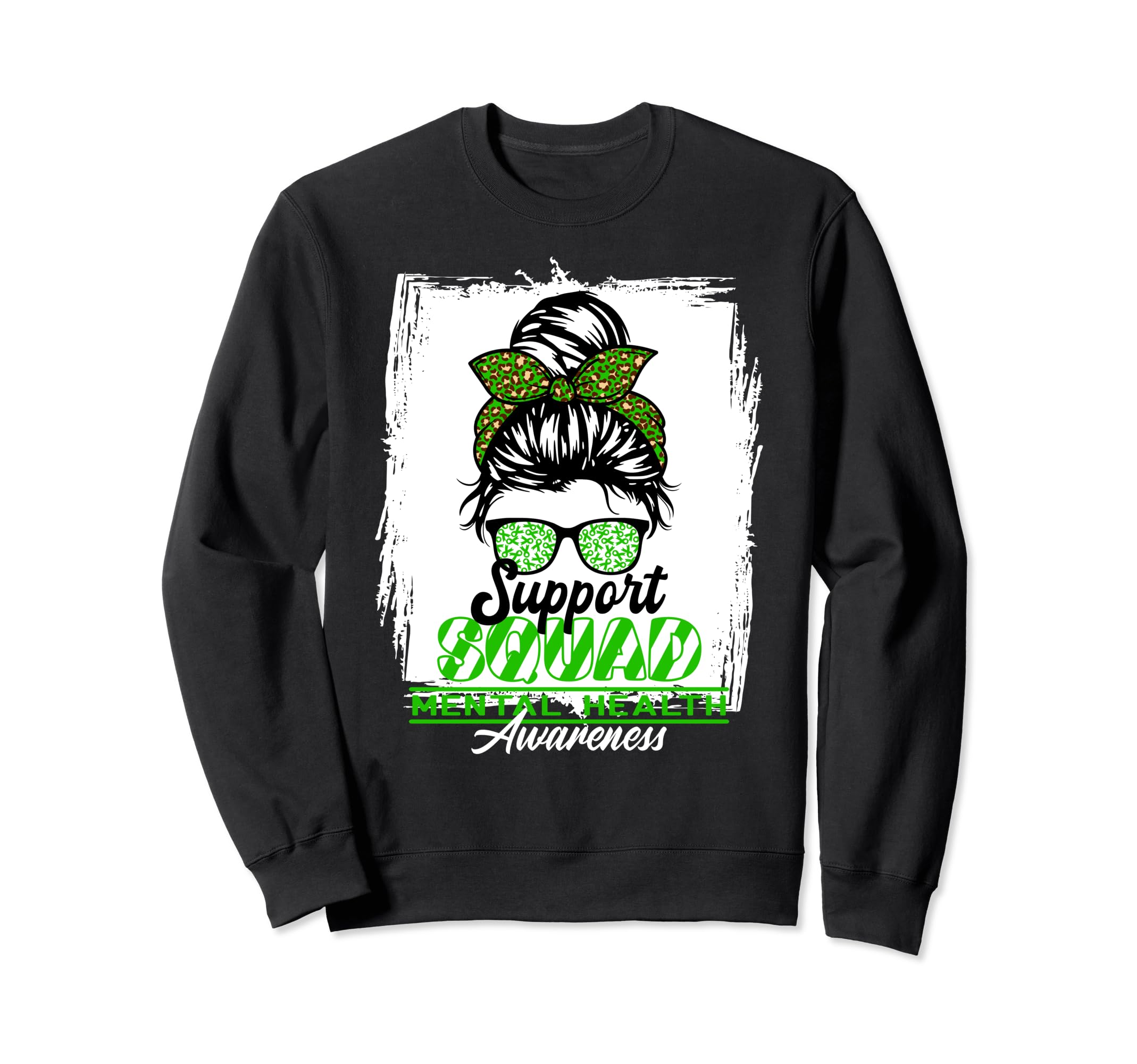 Messy Bun Support Awareness Squad Sweatshirt - Minimalist Print for Adults - T-Shirt, Sweatshirt, Hoodie