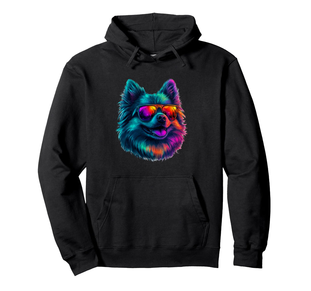 Mens Funny Synthwave 80S 90S Pomeranian Hoodie - Streetwear Style Unisex - T-Shirt, Sweatshirt, Hoodie
