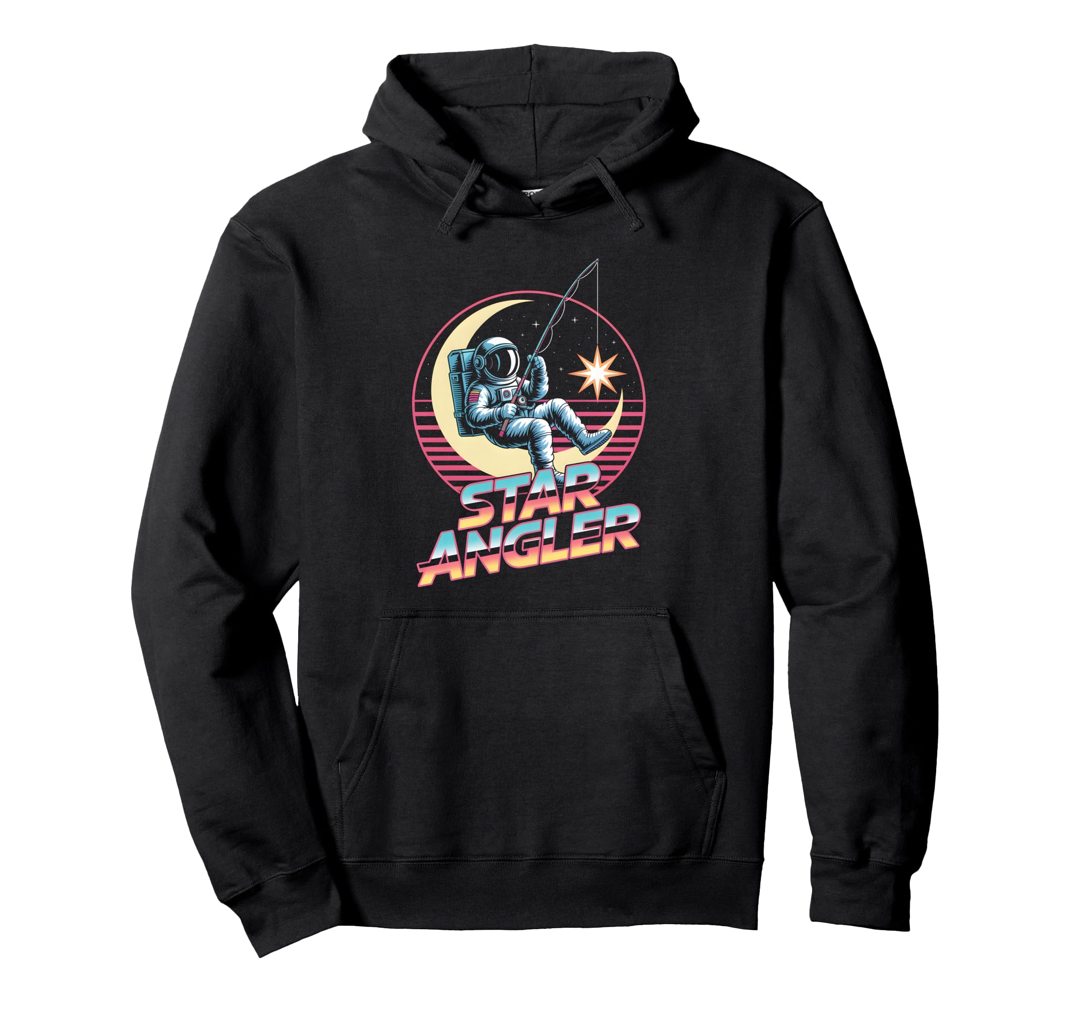 Star Angler 80S Fisherman Astronaut Hoodie - Novelty Apparel for Adults - T-Shirt, Sweatshirt, Hoodie