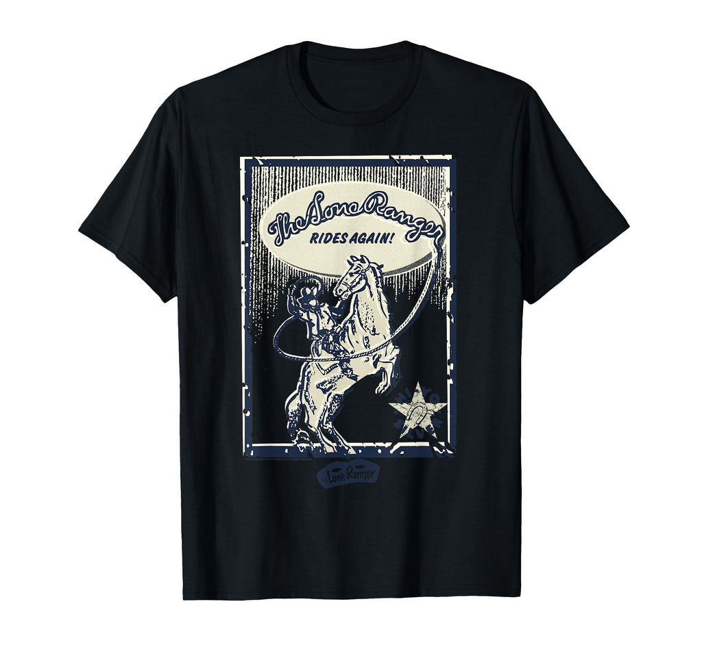 Lone Ranger Rides Again Comic Frame T-Shirt - Custom Art Print for Adults - T-Shirt, Sweatshirt, Hoodie