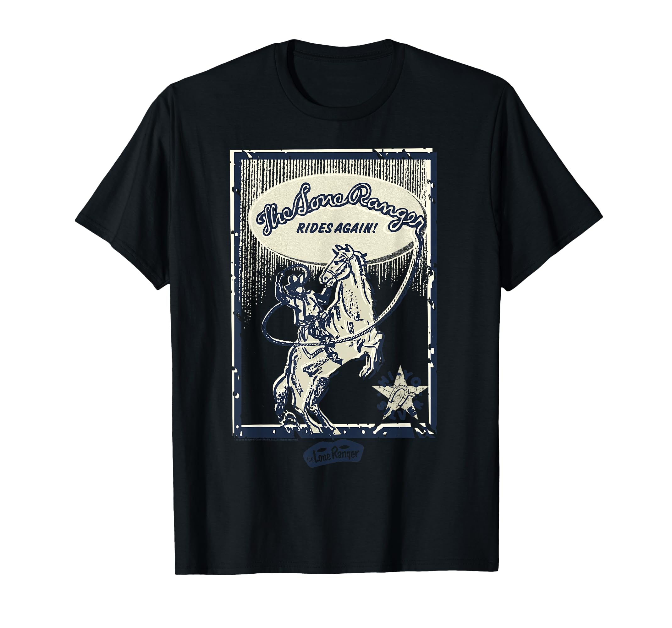 Lone Ranger Rides Again Comic Frame T-Shirt - Custom Art Print for Adults - T-Shirt, Sweatshirt, Hoodie