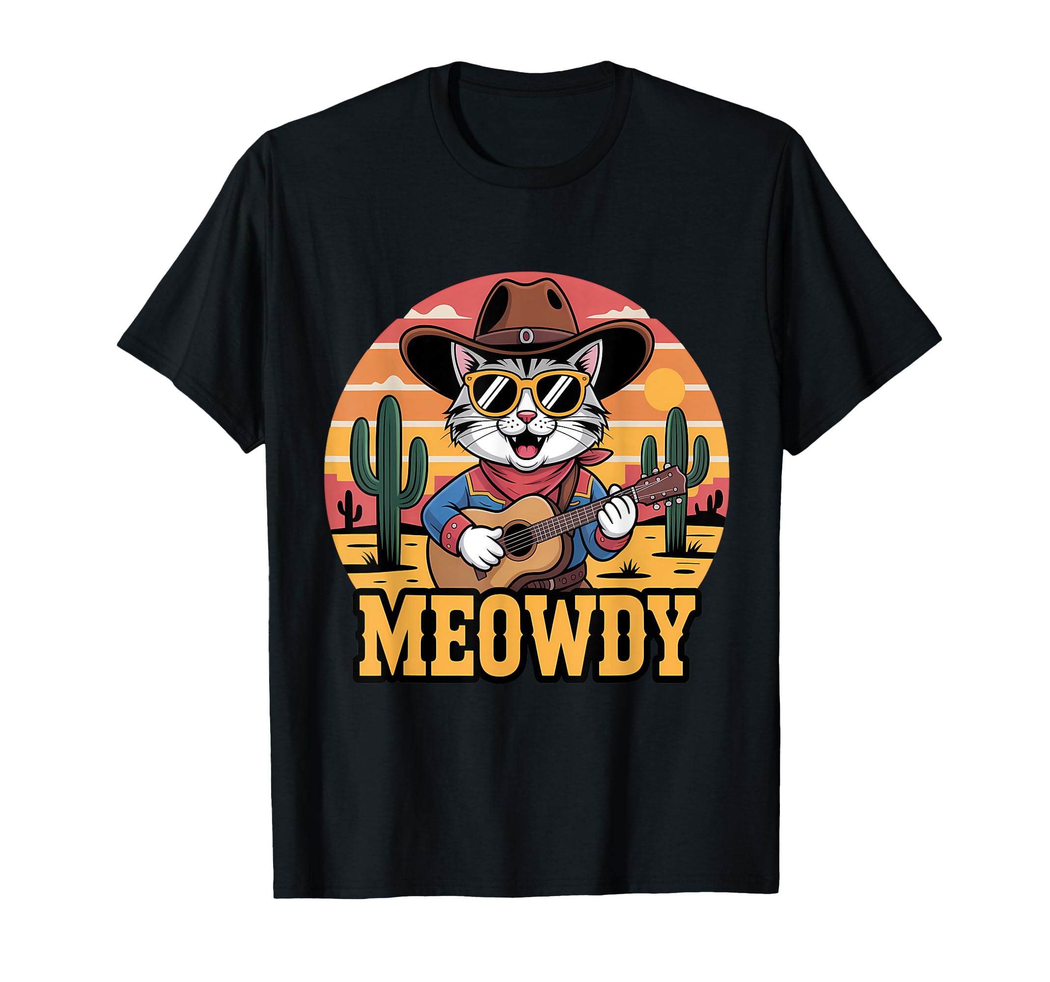 Meowdy Cat Country Western Funny T-Shirt - Fun Novelty Design Unisex - T-Shirt, Sweatshirt, Hoodie