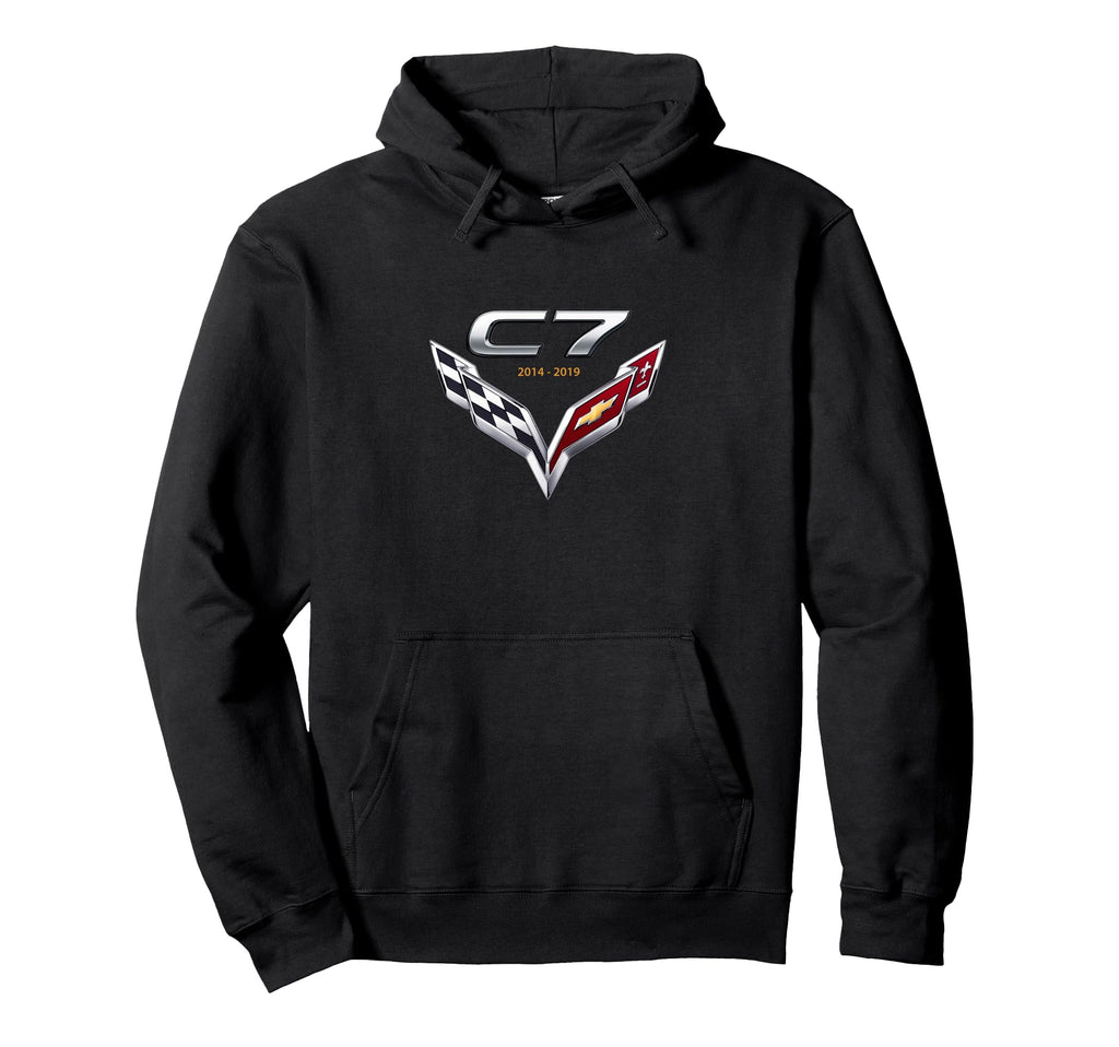 Car Emblem 2014 2019 C7 American Sports Car Hoodie - Unique Graphic Unisex - T-Shirt, Sweatshirt, Hoodie