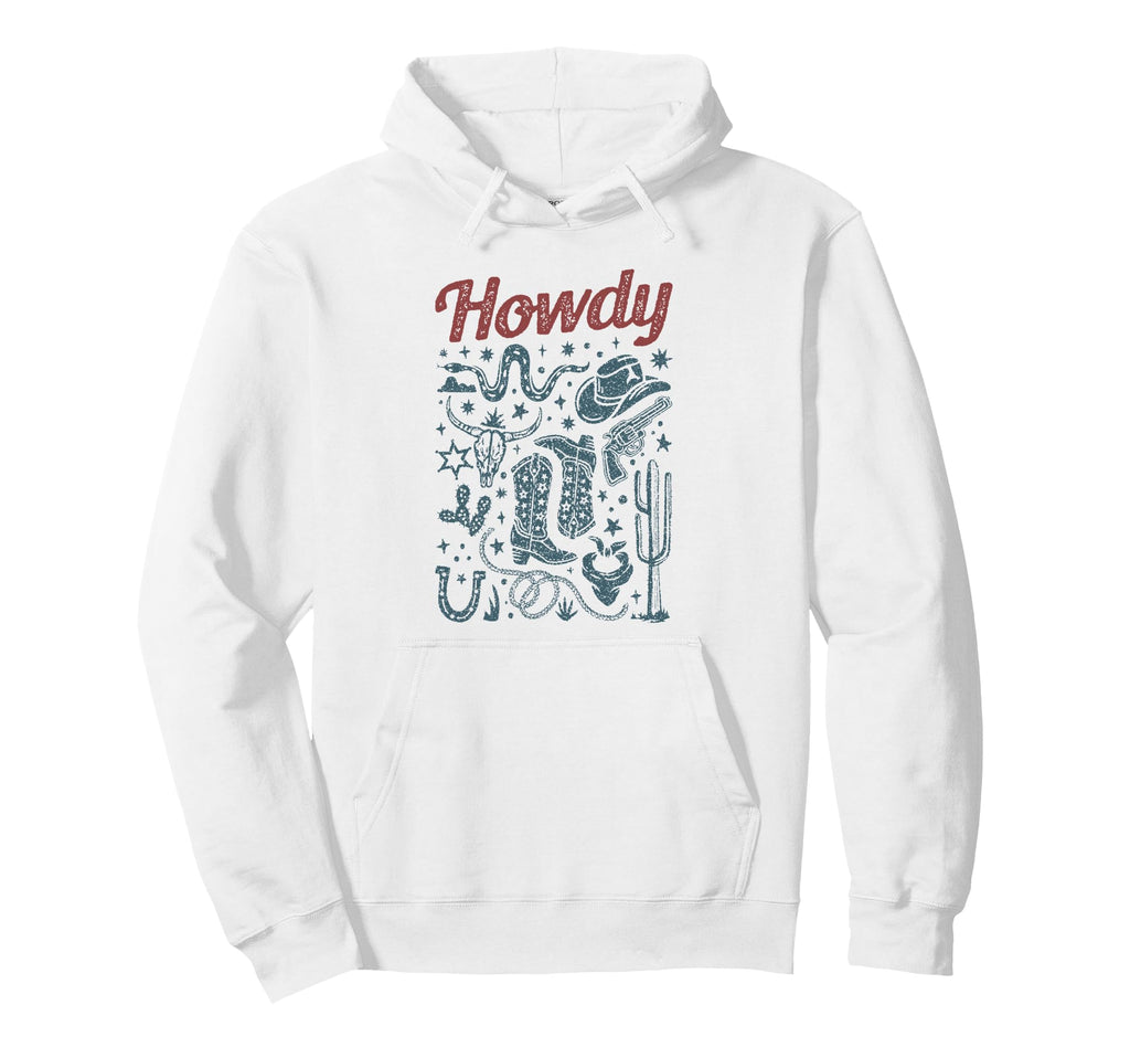 Rodeo Howdy Cowgirl Cowboy Hat Boots Hoodie - Fun Novelty Design Unisex - T-Shirt, Sweatshirt, Hoodie