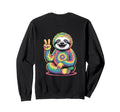 Psychedelic Sloth Peace Sign Sweatshirt - Casual Everyday Wear for Adults - T-Shirt, Sweatshirt, Hoodie