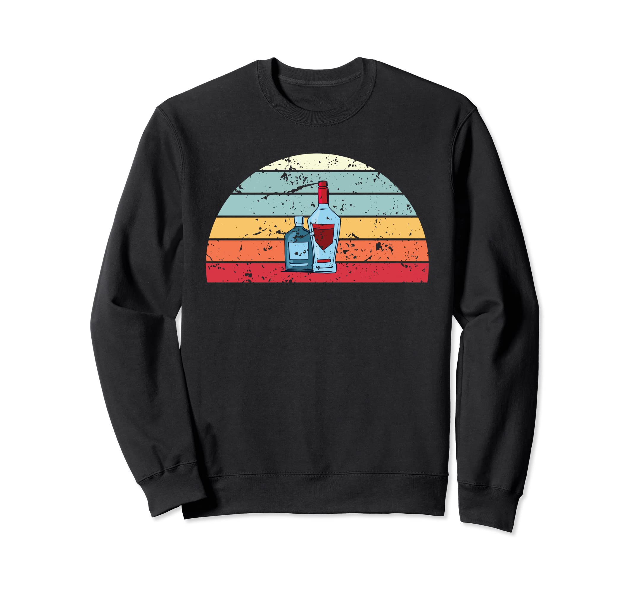 Drinking Vodka Sunset Distressed Sweatshirt - Graphic Print Men Women - T-Shirt, Sweatshirt, Hoodie